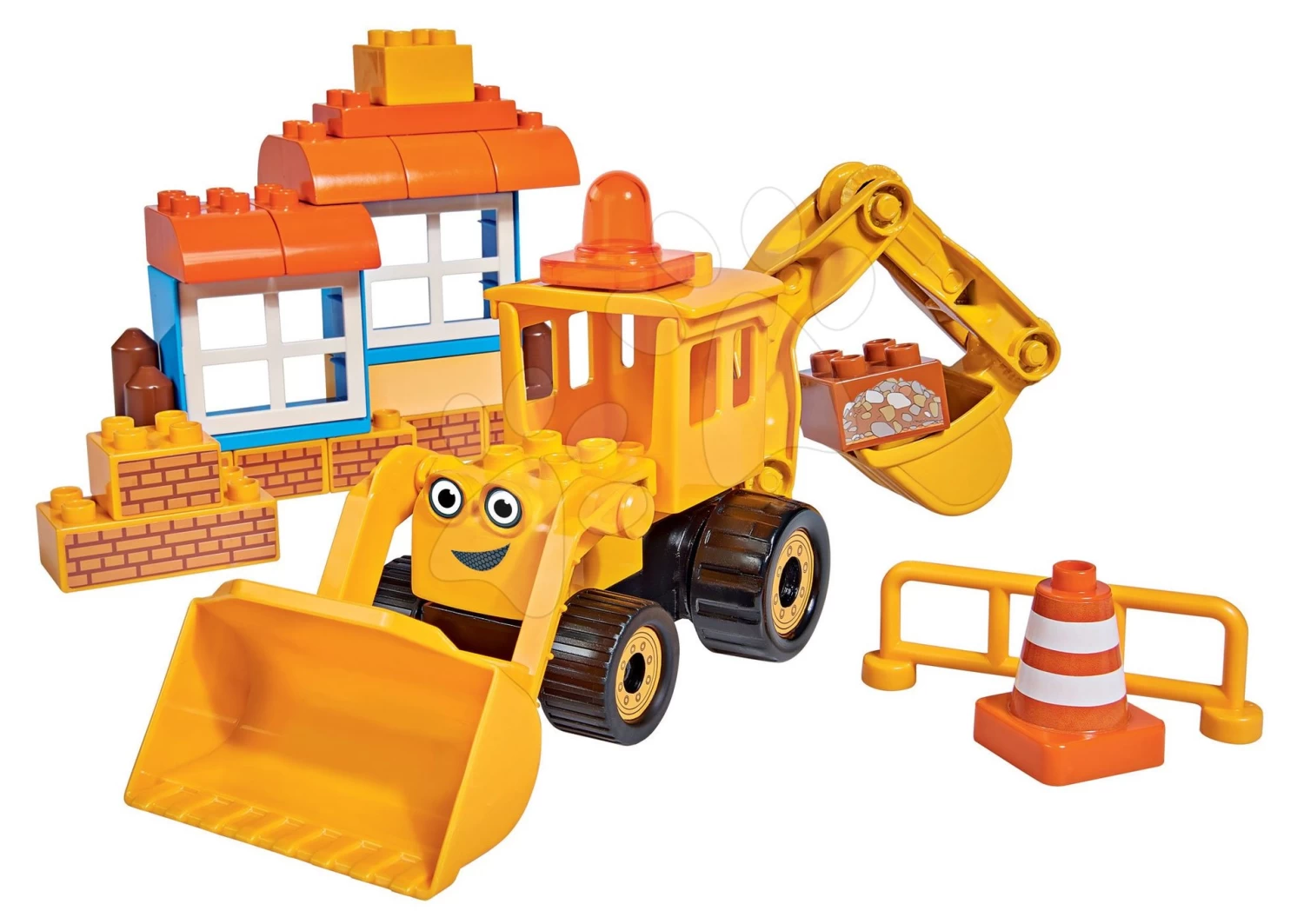 Werkstattset Black+Decker Smoby Mit 79 Zubehörteilen Und Bausatz Baumaschine Bob Mit Lader Und Bagger – Bild 6