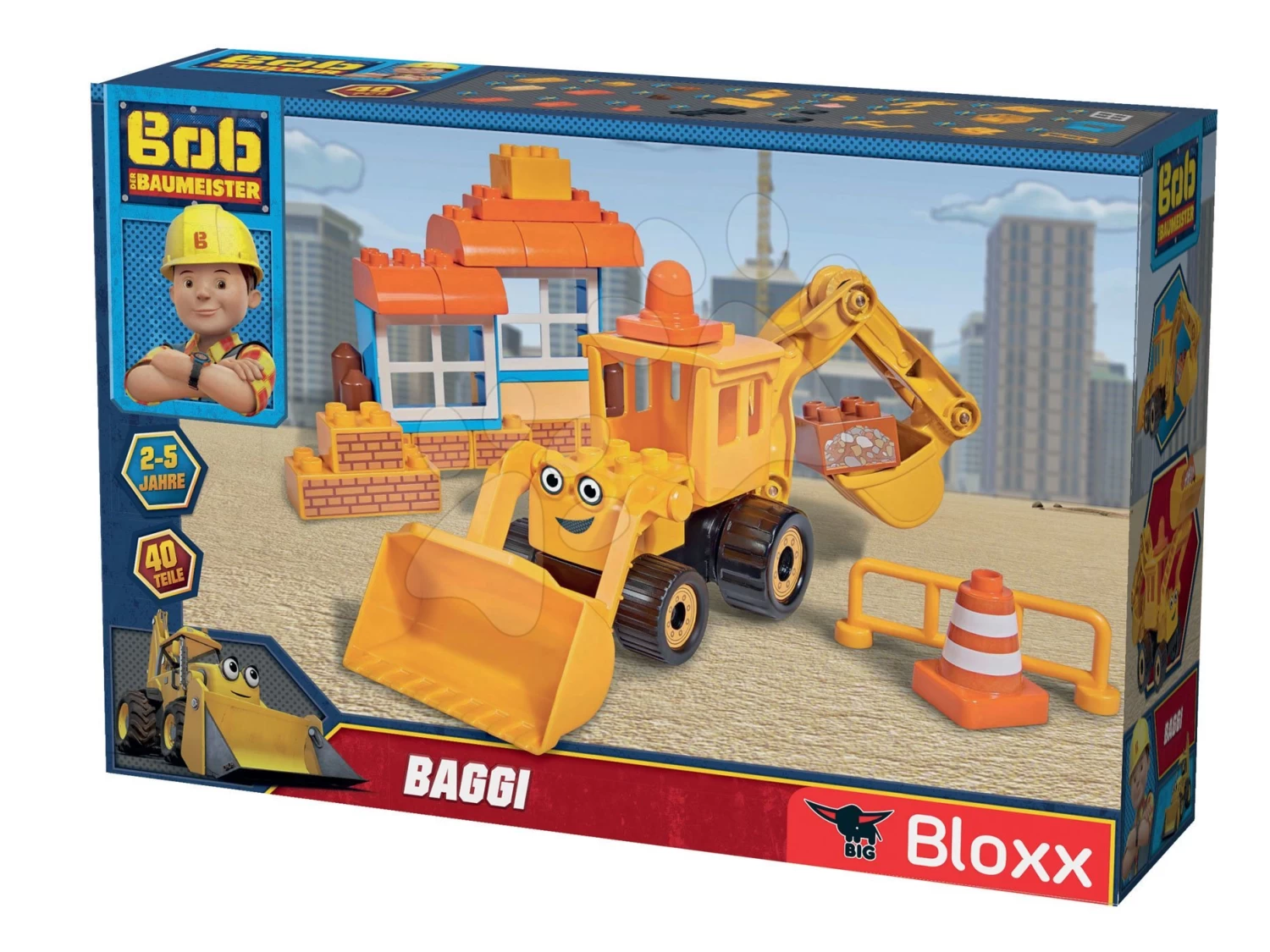 Werkstattset Black+Decker Smoby Mit 79 Zubehörteilen Und Bausatz Baumaschine Bob Mit Lader Und Bagger – Bild 16