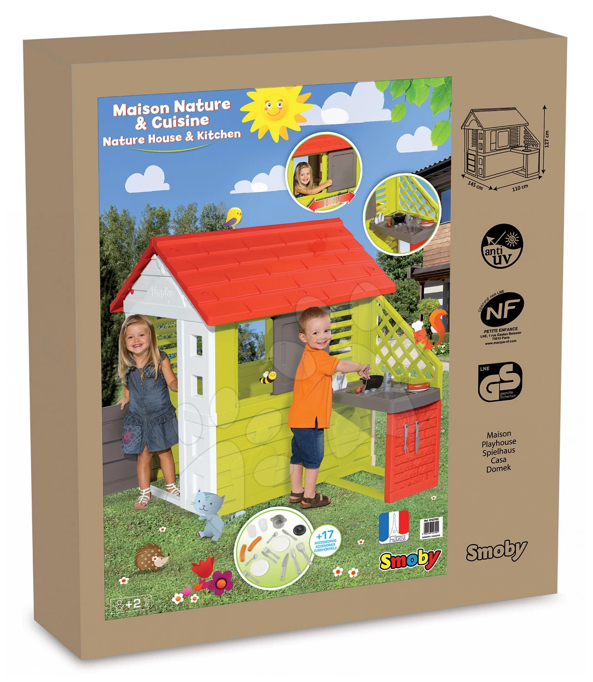 Rutscher-Set Scooter Pink Smoby Mit Gummirädern Und Ein Pretty Nature Haus Mit Sommerküche Und Rollladen Ab 18 Monaten – Bild 20