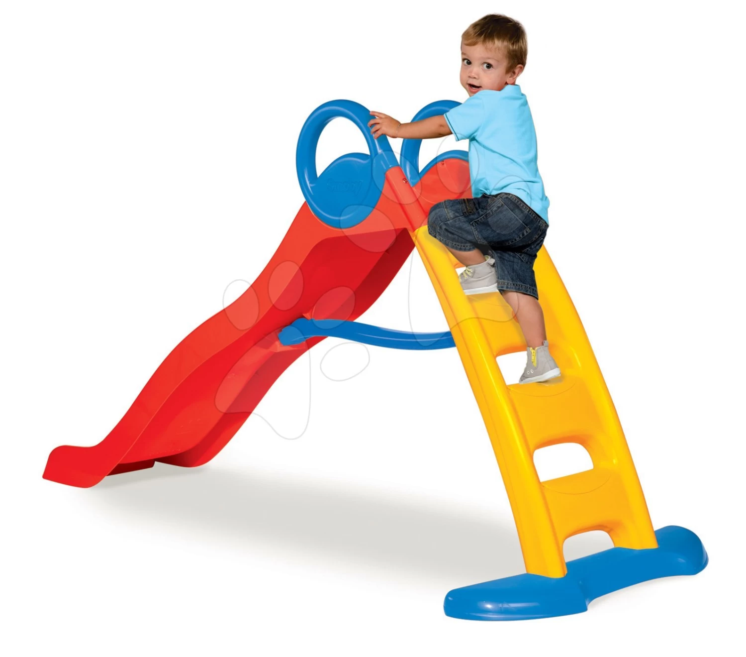 Set Rutsche Funny Toboggan Smoby 200 Cm Und Ein Rad Mit Reflektor Und Gummirädern Und Angelrute Ab 24 Monaten – Bild 3