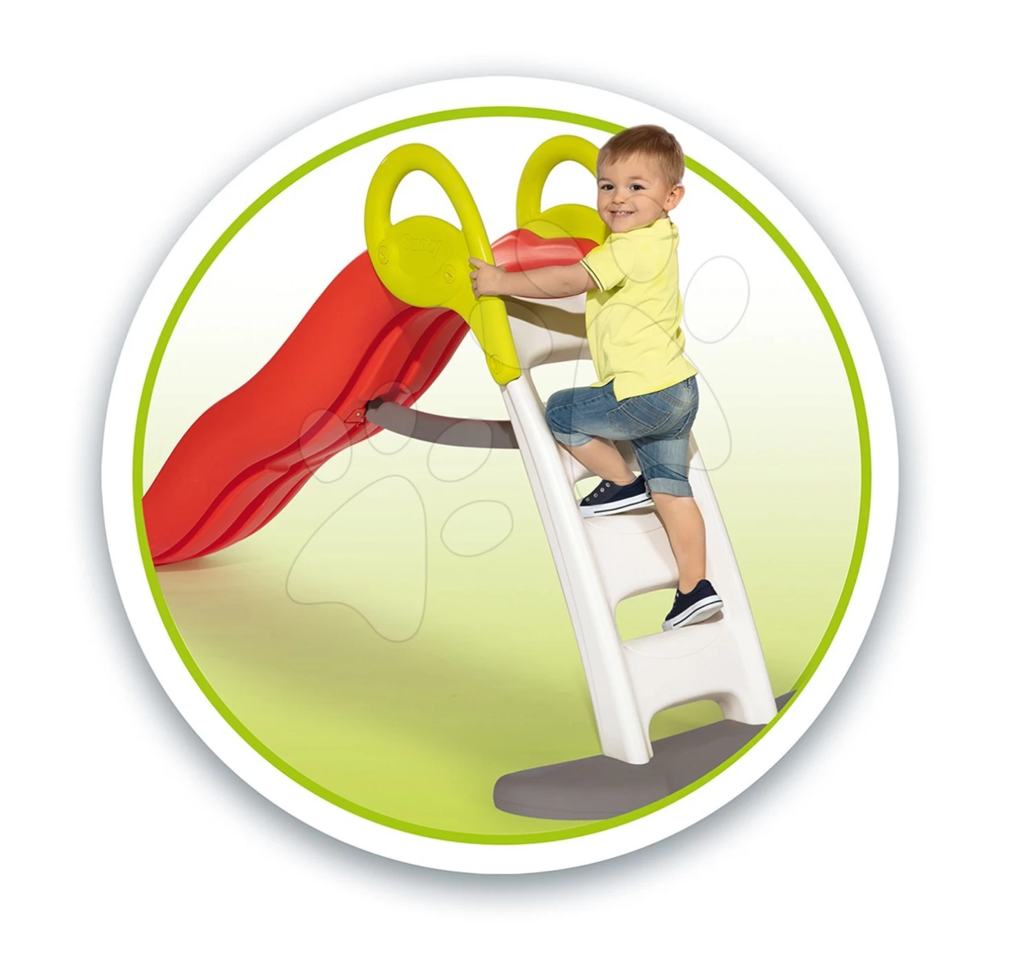 Set Rutsche Toboggan Funny Länge 200 Cm Smoby Und Trettraktor Claas Farmer XL Mit Anhänger – Bild 9