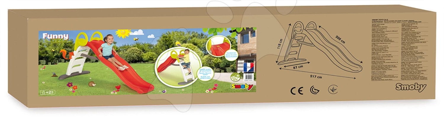 Rutschenset Mit Springbrunnen Funny Double Toboggan Smoby 2 Meter Und Sandkasten Tisch Für Wasser Und Sand – Bild 10