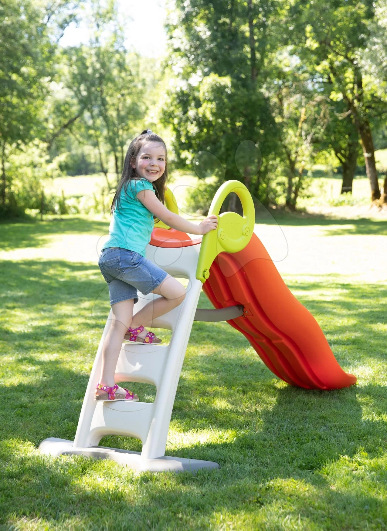 Set Rutsche Rodel Funny Länge 200 Cm Smoby Und Ein Sandkasten Mit Deckel – Bild 20