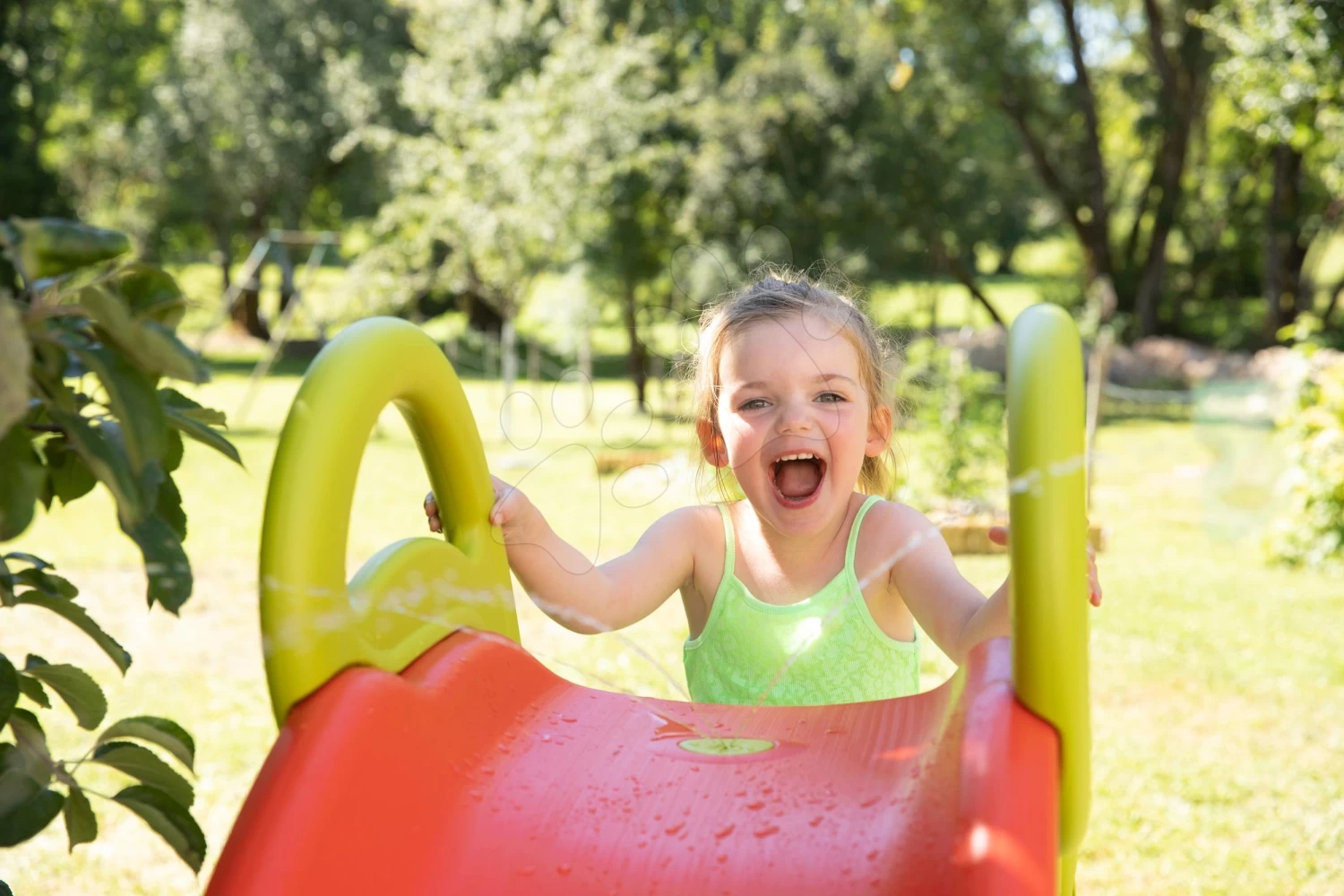 Rutsche Mit Spritzbrunnen Funny Toboggan Double Smoby 2 Meter Doppelwände Mit UV-Filter Ab 2 Jahren – Bild 12