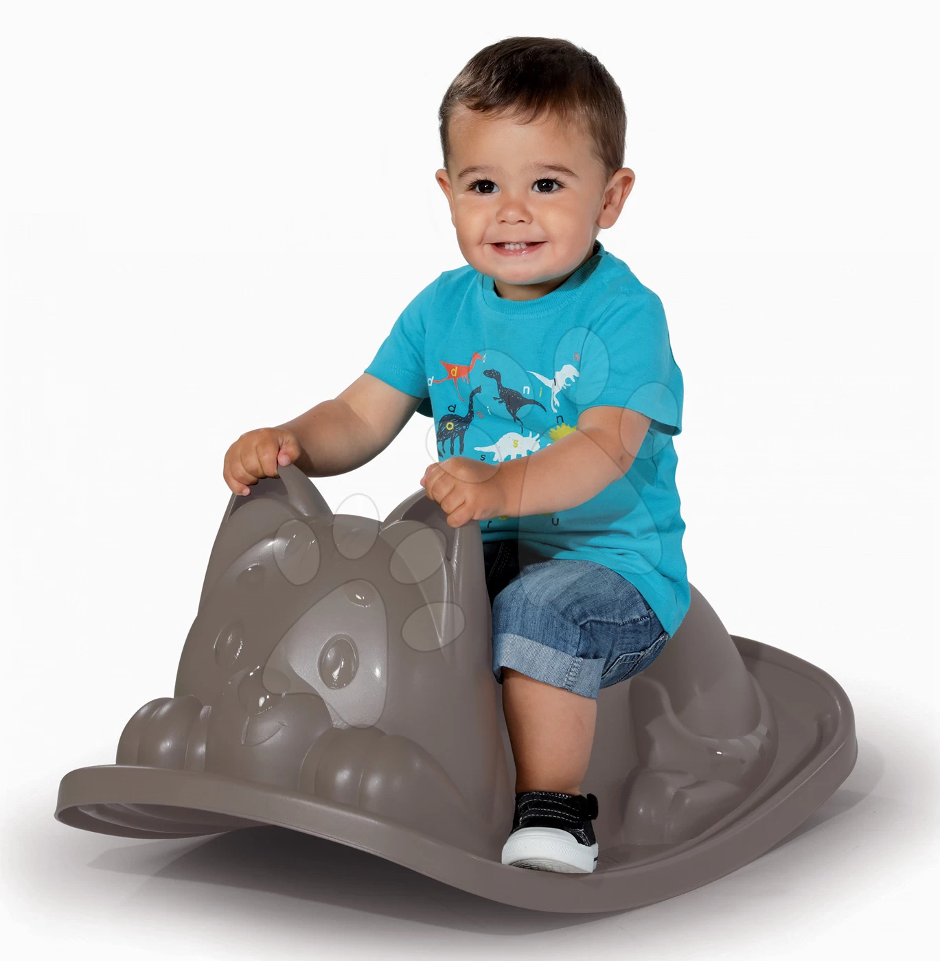 Rutschenset Toboggan Super Megagliss 2in1 Smoby Und Eine Graue Schaukel Auf Dem Boden Kater Mit Ohren â Bild 7