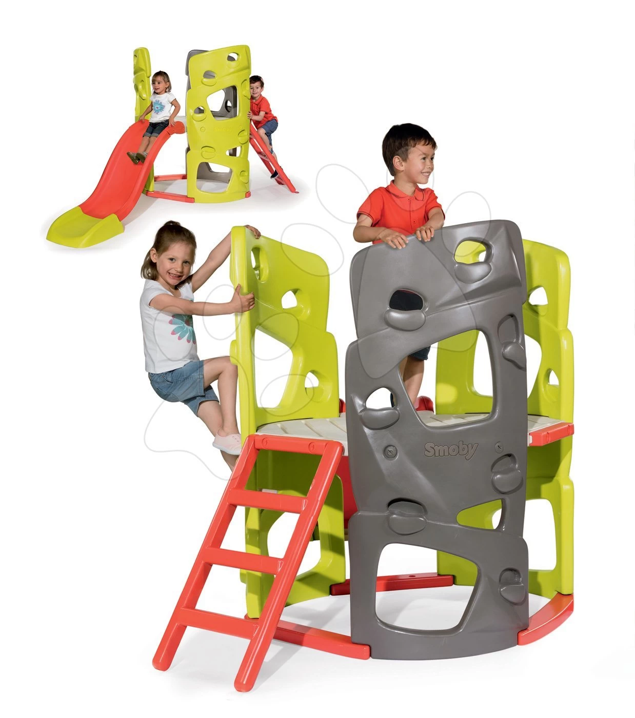 Set Rutsche Toboggan Super Megagliss 2v1 Smoby A Klettergerüst Multiactivity Climbing Tower Mit Kletterwänden Ab 24 Monaten – Bild 14