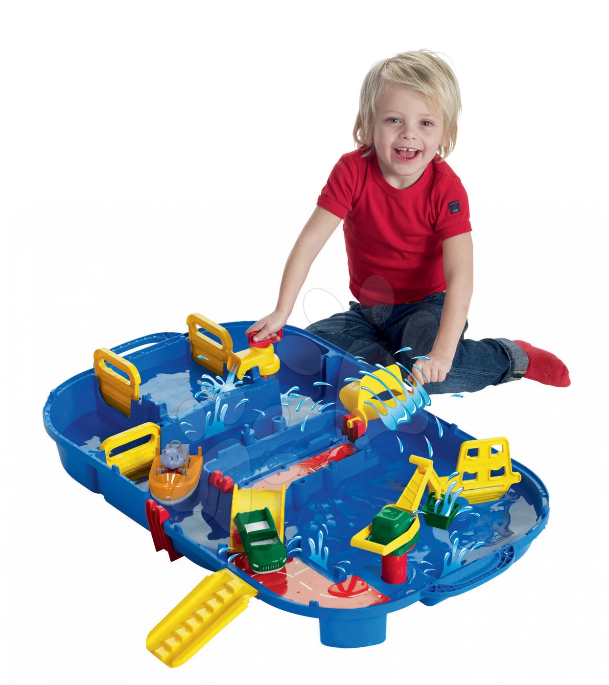 Rutschenset Toboggan KS Smoby Länge 150 Cm Mittel Und Aquaplay Lock Box Wasserbahn Im Koffer Mit Damm Mit Wasserpumpe Ab 24 Monaten – Bild 8