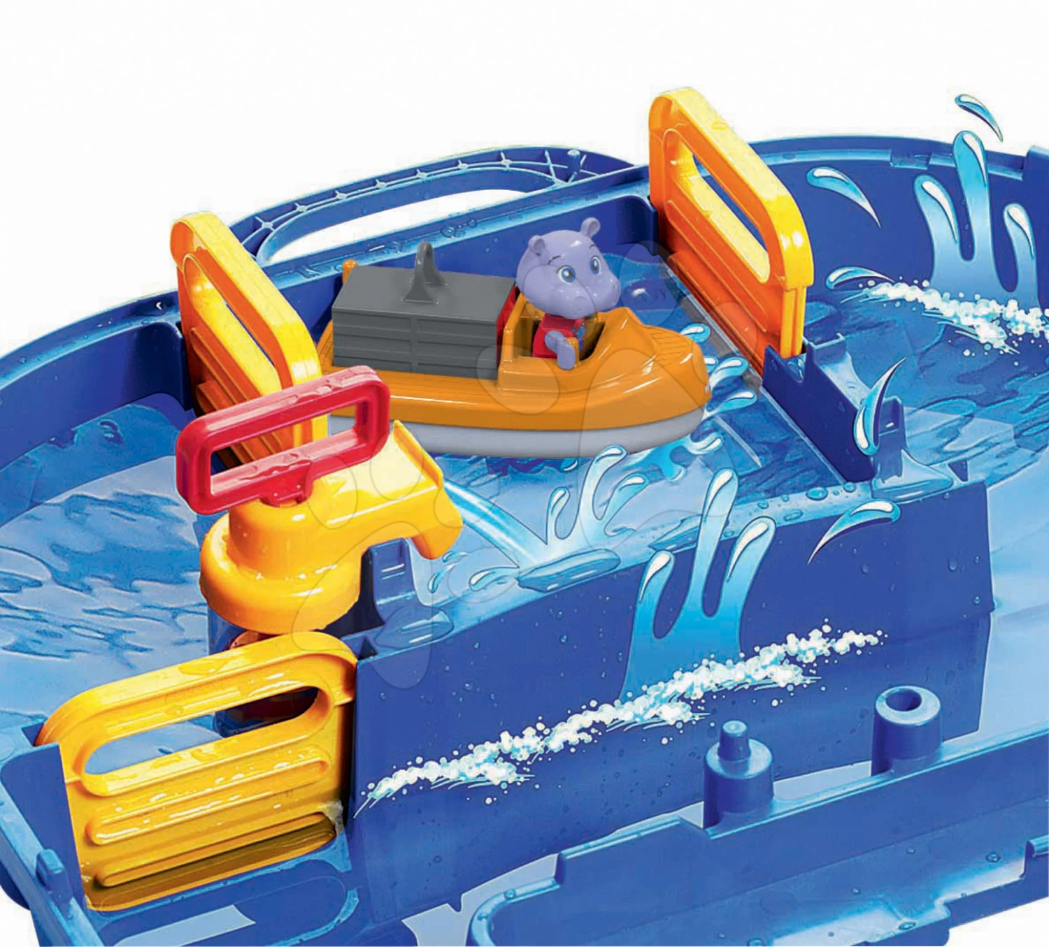 Rutschenset Toboggan KS Smoby Länge 150 Cm Mittel Und Aquaplay Lock Box Wasserbahn Im Koffer Mit Damm Mit Wasserpumpe Ab 24 Monaten – Bild 6
