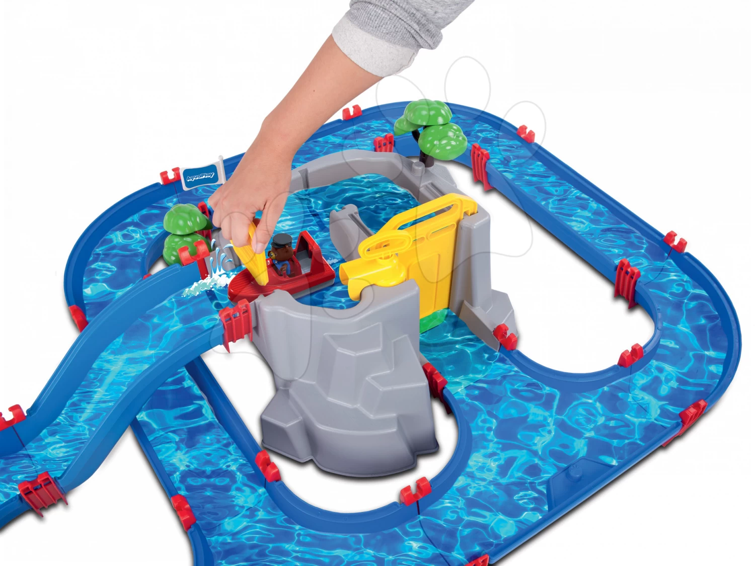 Rutschenset Toboggan KS Smoby Länge 150 Cm Mittel Und Aquaplay Mountain Lake Mit Höhle Und Booten Mit Pumpe Ab 24 Monaten – Bild 12