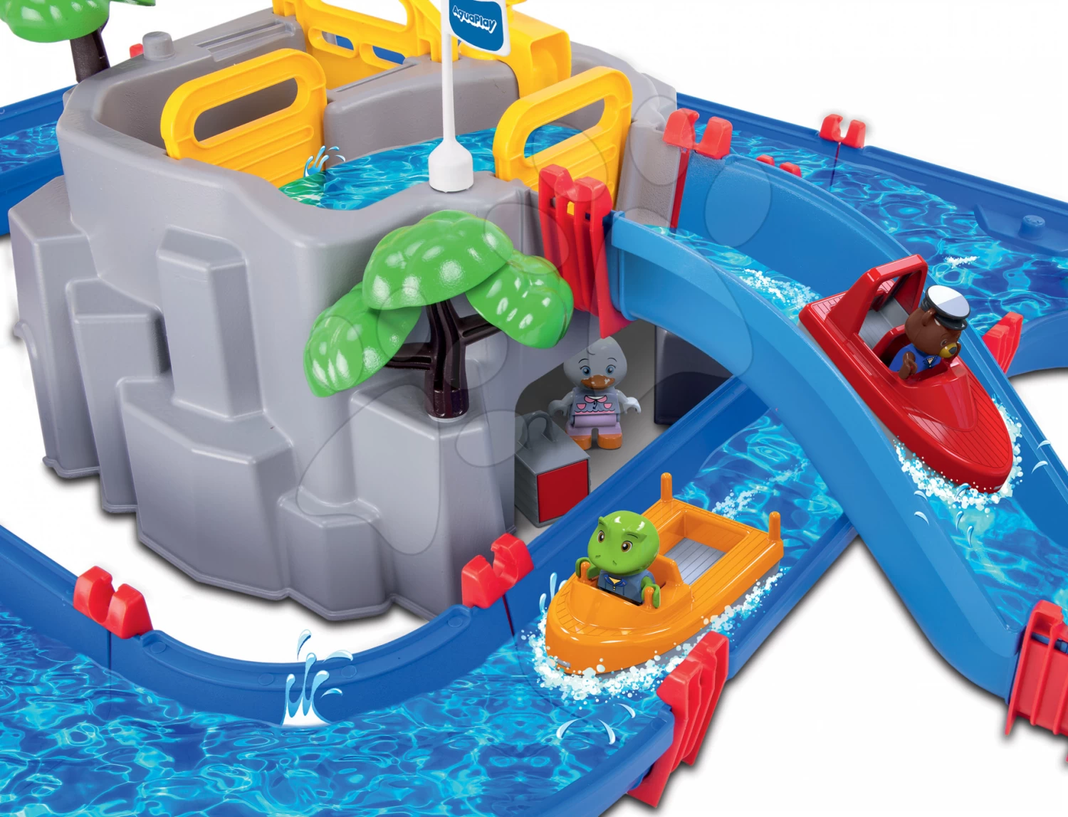 Rutschenset Toboggan XL Smoby Mit Wasser- Und Wasserbahn Aquaplay Mountain Lake Mit Höhle Und Booten Mit Pumpe – Bild 15