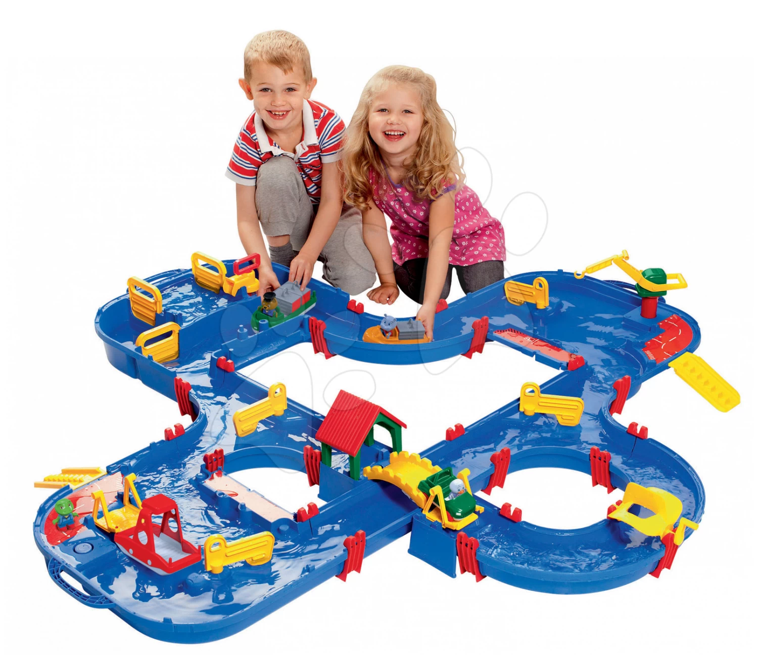 Set Rutsche Funny Toboggan Smoby 200 Cm Und Eine Wasserstraße Im Koffer Mit Damm, Pumpe Und 4 Segelbooten 4 Figuren Ab 24 Monaten – Bild 10
