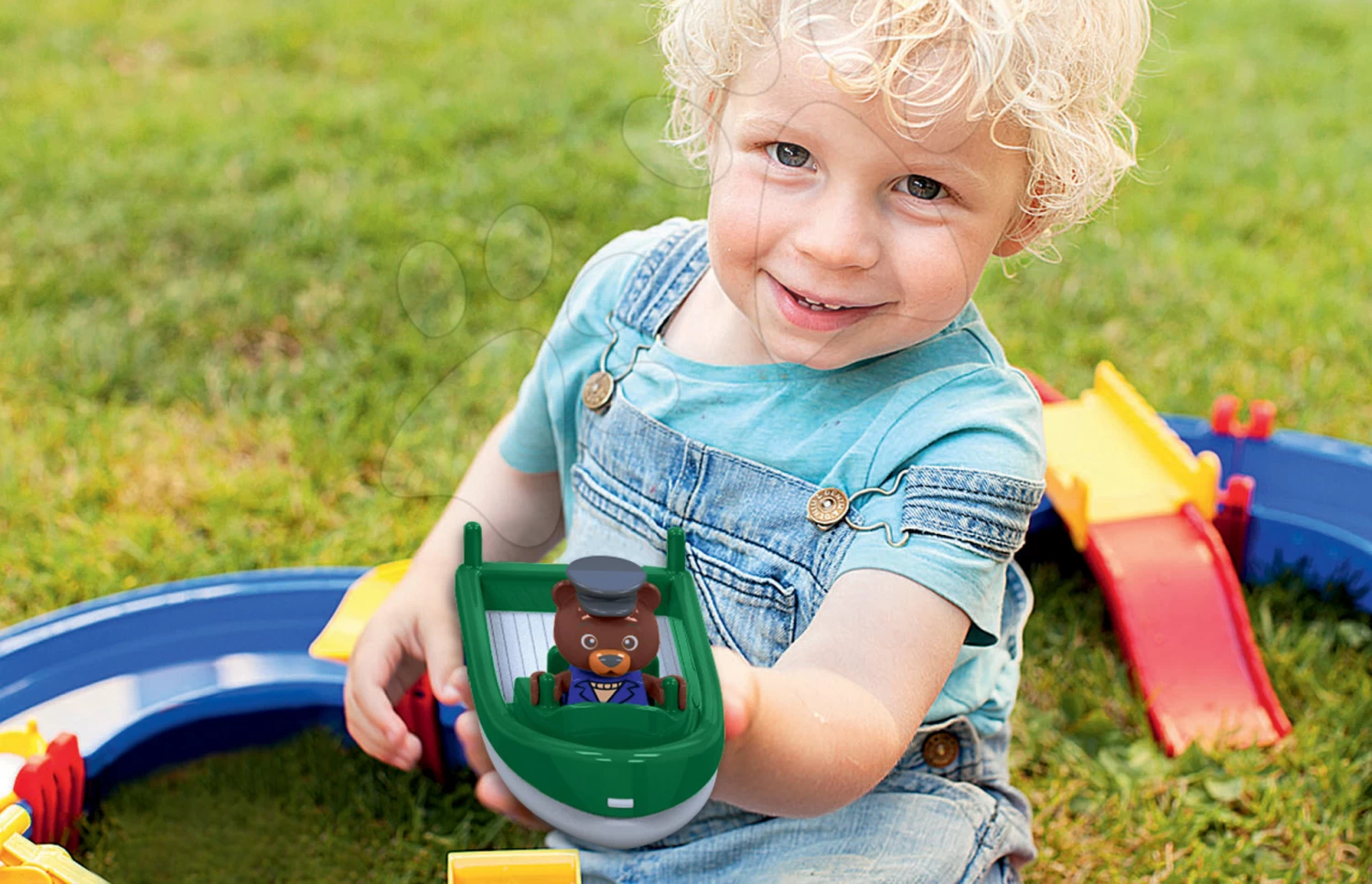 Rutschenset Toboggan KS Smoby Mit Wasser Und Die Aquaplay-Wasserbahn Mit Damm Und Booten – Bild 4