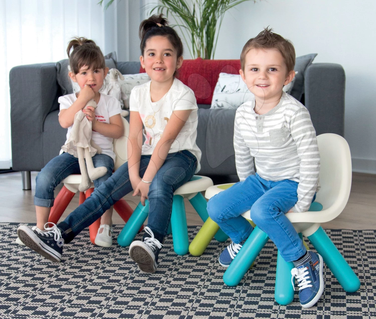 Set Lebensmittelgeschäft Maximarket Smoby Und KidChair Stühle Rot, Grün Und Blau – Bild 6