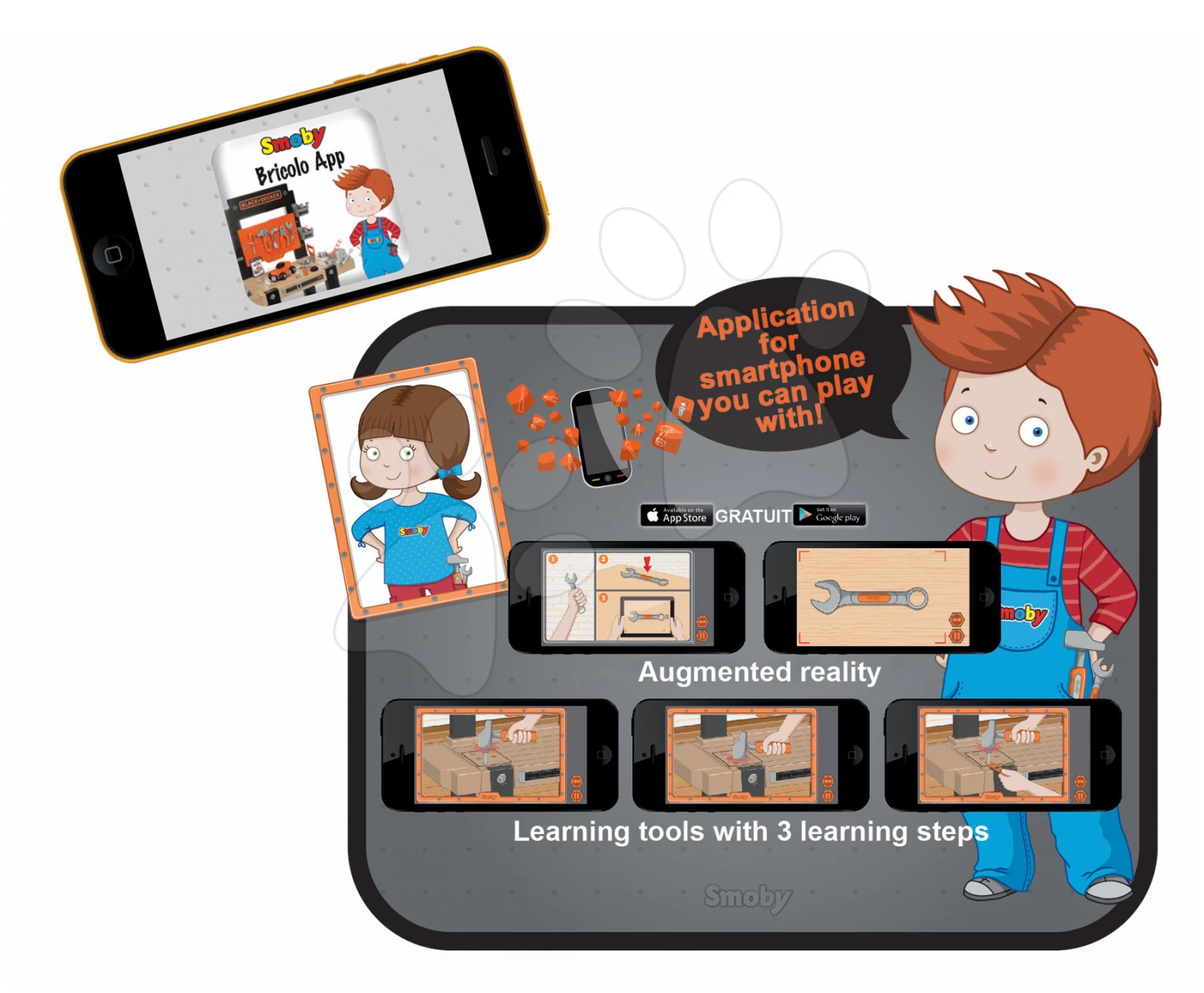 Werkstattset Black + Decker Smoby Mit Bohrer Und Balance-Rutscher â Bild 15