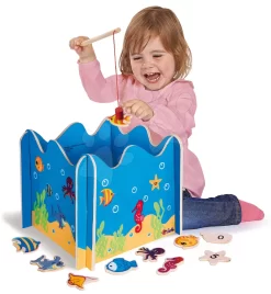 Holzspiel Für Fischer Fishing Game Eichhorn Magnetisch Mit 16 Teilen