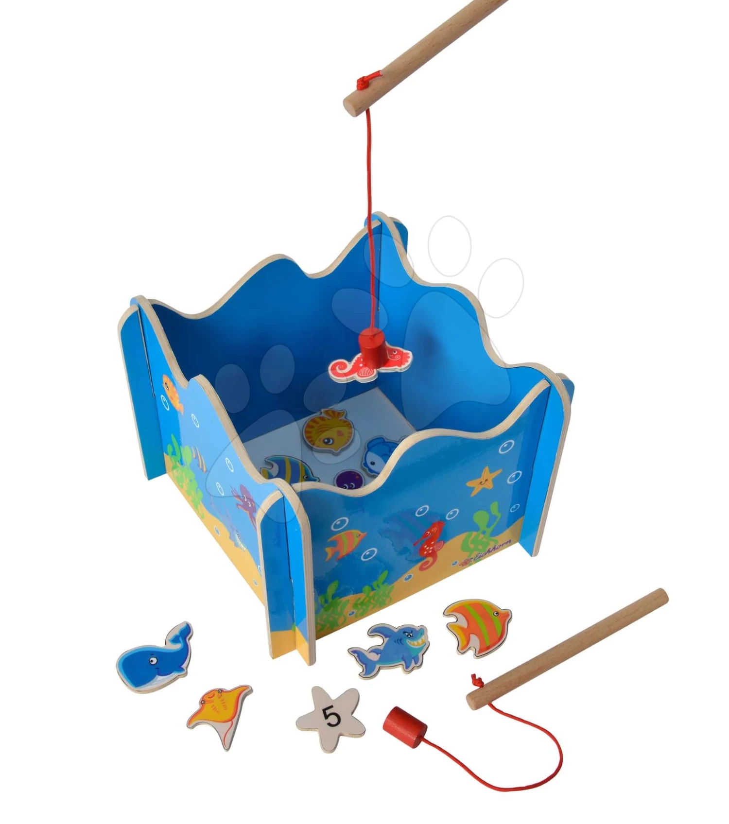 Holzspiel Für Fischer Fishing Game Eichhorn Magnetisch Mit 16 Teilen – Bild 3