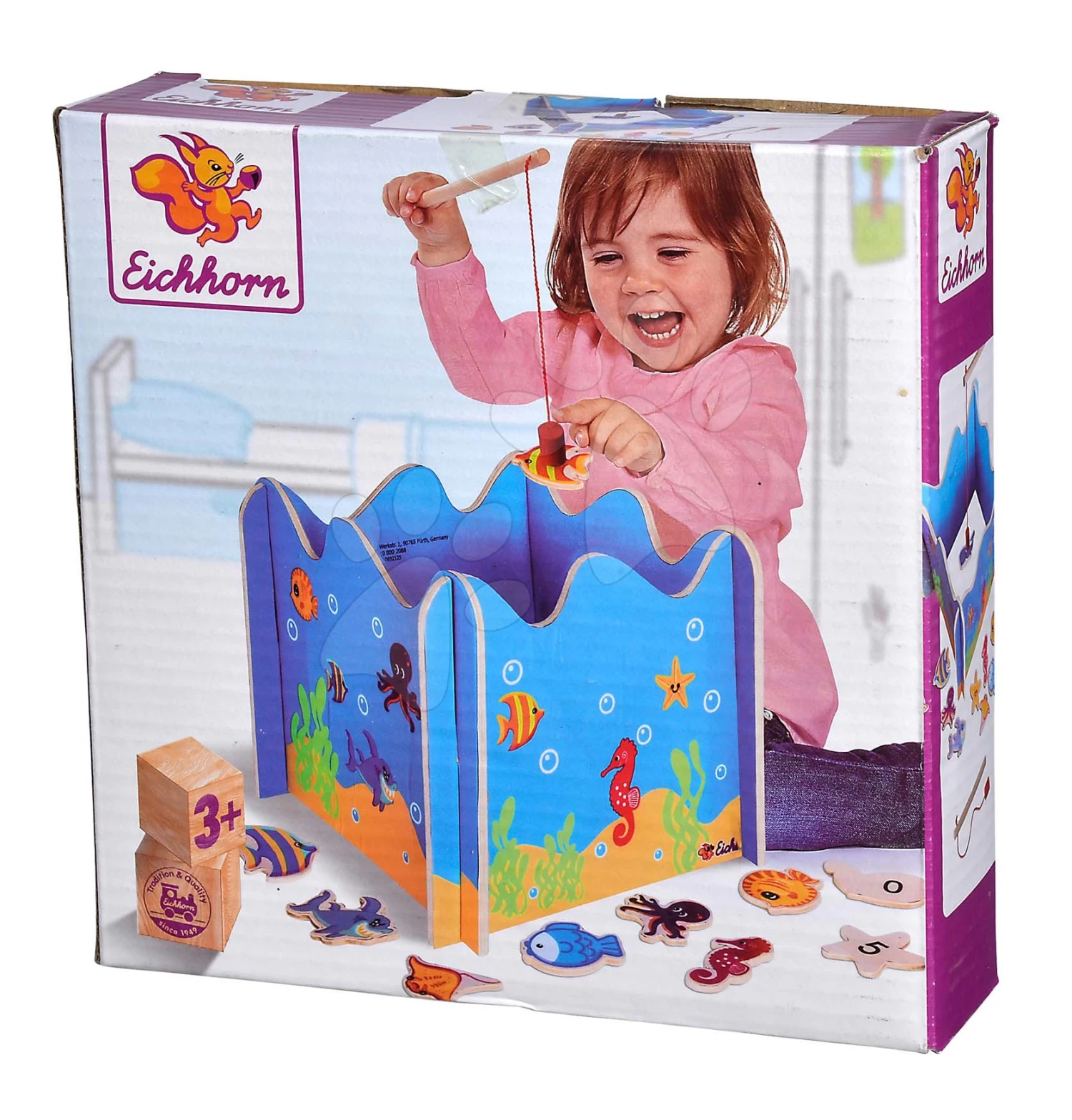 Holzspiel Für Fischer Fishing Game Eichhorn Magnetisch Mit 16 Teilen – Bild 4