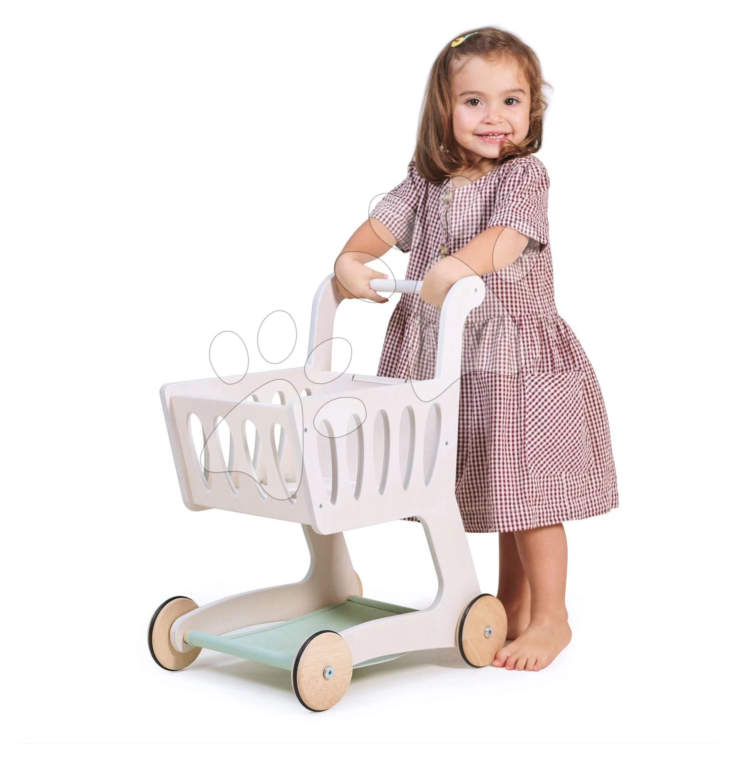 Einkaufswagen Aus Holz Shopping Cart Tender Leaf Toys Mit Fach Und Tafel TL8261 – Bild 2
