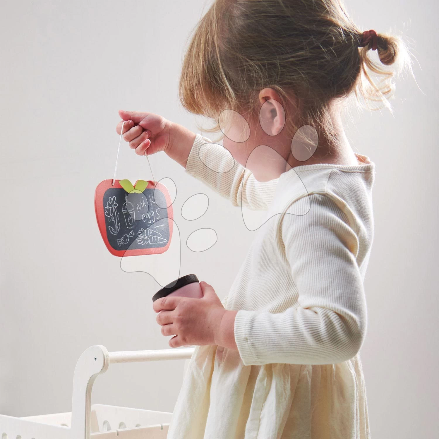 Einkaufswagen Aus Holz Shopping Cart Tender Leaf Toys Mit Fach Und Tafel TL8261 – Bild 5