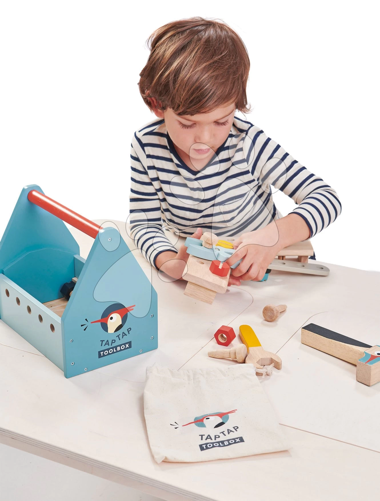 Holz Köfferchen Tap Tap Tool Box Tender Leaf Toys Mit Werkzeug Und Hammer – Bild 3