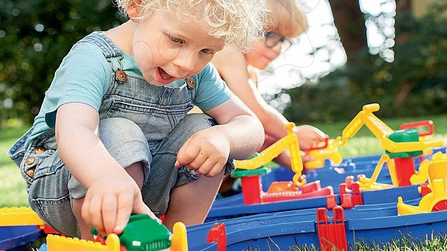 Rutschenset Toboggan Super Megagliss 2in1 Smoby Und Die Wasserbahn Aquaplay Mountain Lake Mit Einer Höhle Und 2 Booten – Bild 5